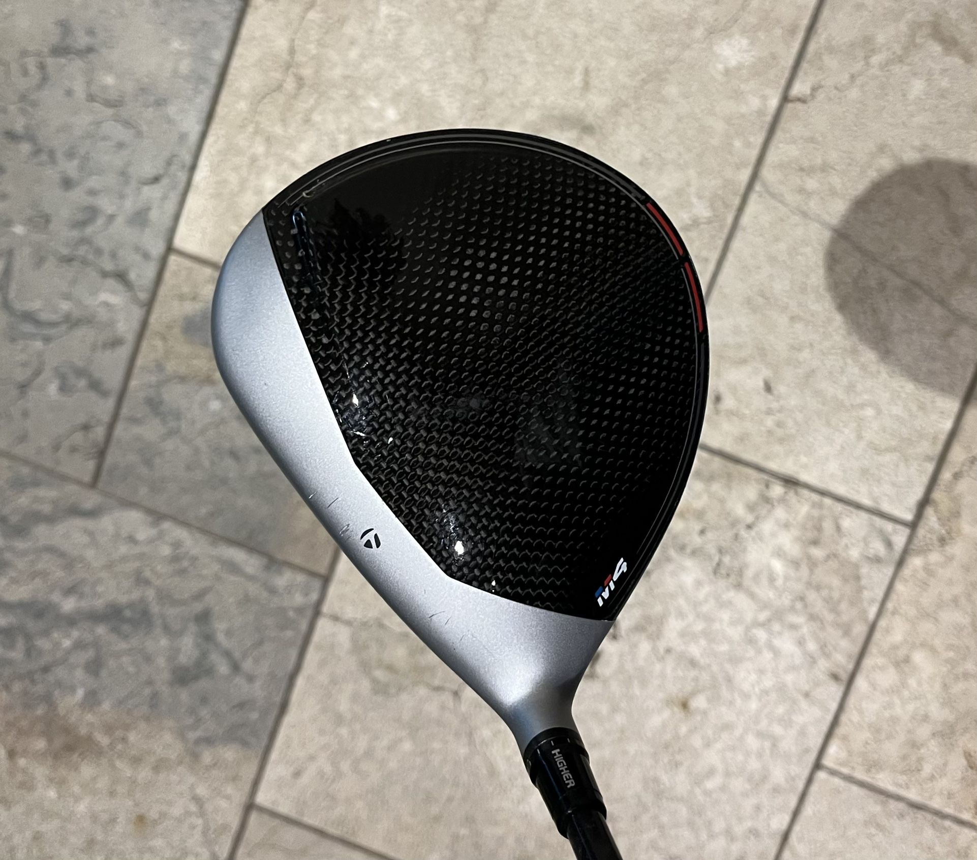 TaylorMade M4 9.5* Driver with stiff graphite shaft and TaylorMade head cover