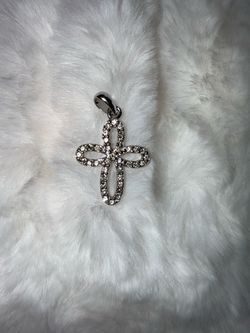 Silver Crystal Cross Pendant