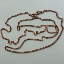 925 Silver necklace 19.5” 1mm cuban chain 14k rose gold plated unisex