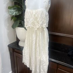 Volcom white sundress, strapless size large