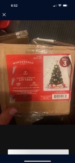 3 FOOT CHRISTMAS PRELIT TREE IN BOX CLEAR MINI LIGHTS 