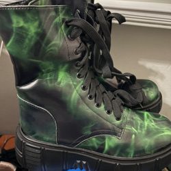 Black/Green Boots