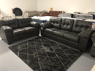 Faux leather sofa + love seat