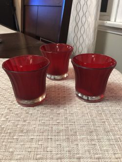 Red Votive Candle Holders