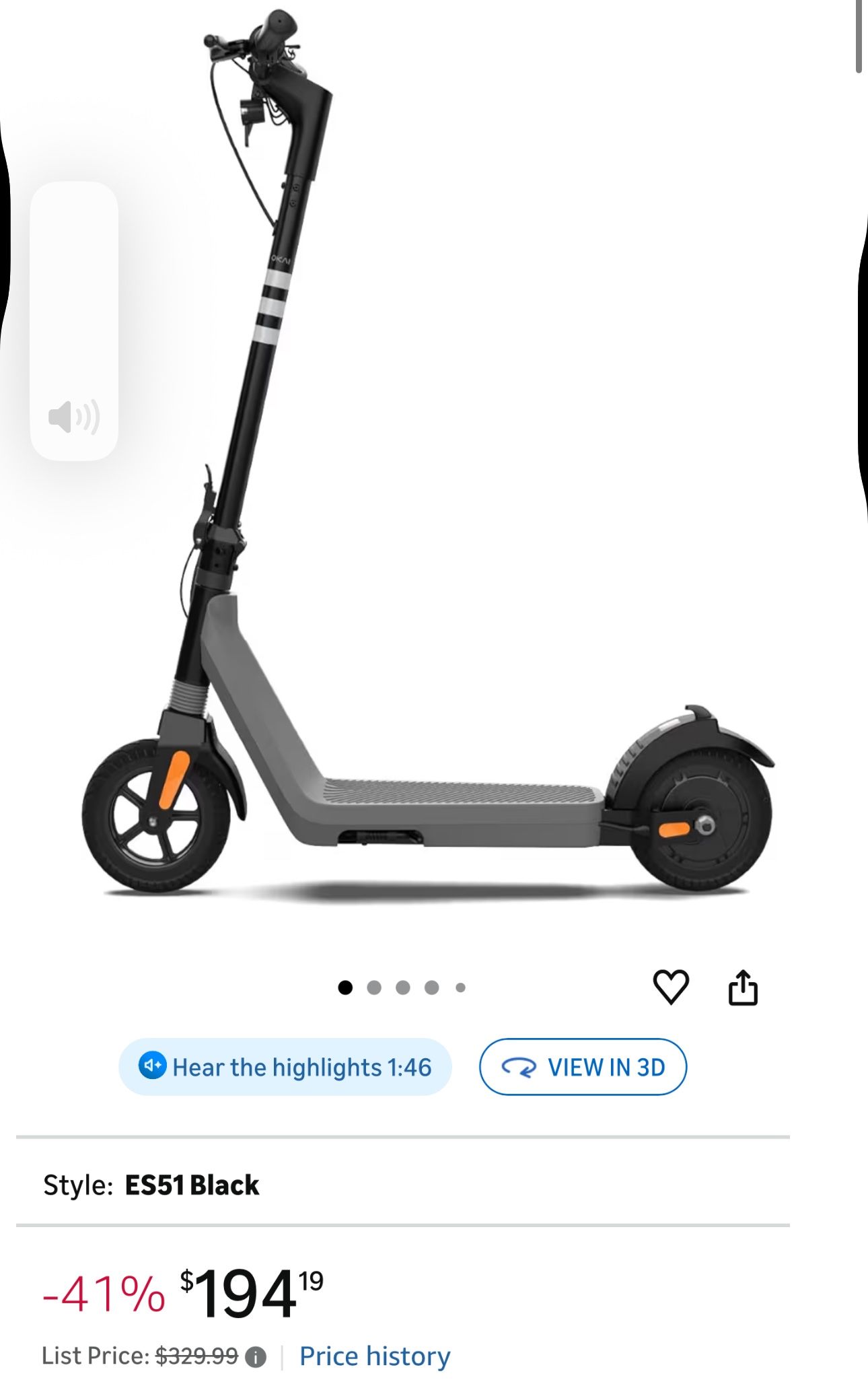 OKAI Zippy Electric Scooter includes Charger .
