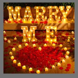 Marry Me Light Up Letters Proposal. 
