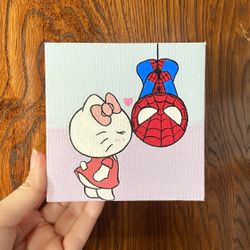 Hello Kitty & Spiderman Painting