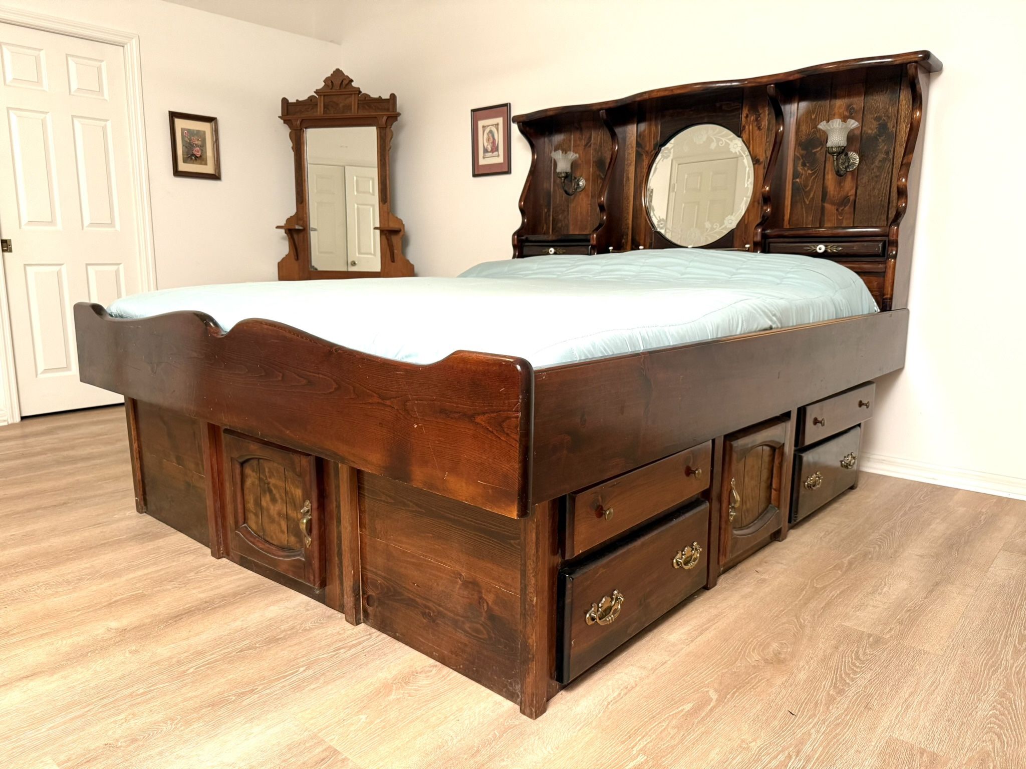 California King Waterbed with Storage
