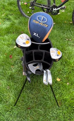 Golf clubs and bag