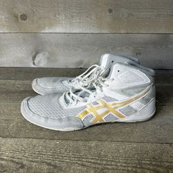 Asics Matflex 6 Wrestling Boxing Shoes Glacier Gray Gold 1081A021 Mens Sz 14