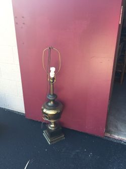 Large brass frederick cooper lamp