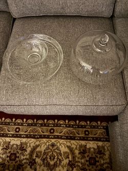 Anchor And Hocking Glass Cake/Chip And Dip Stand with Dome Lid