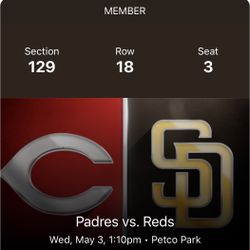Padres vs Reds (5/3) Wednesday Day game