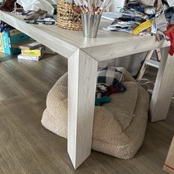 CRATE AND BARREL Cali White Pine Dining Table