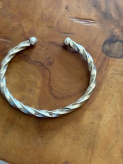 Braided sterling torque cuff 925 made in Italy