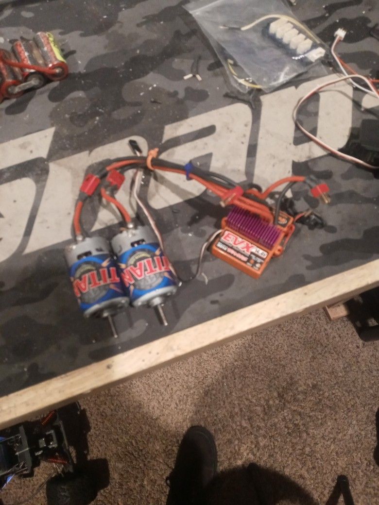 Rc Traxxas Novak Evx Speed Controller Esc And Dual Titan 14v Motors
