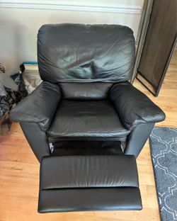 Black Leather Recliner Swivel Chair