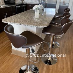 New 4 Brown Bar Stools 