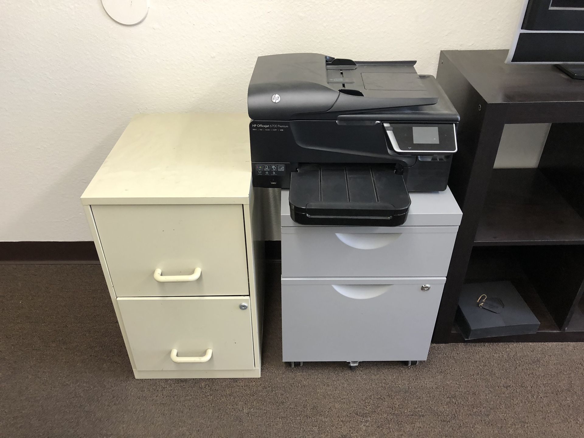 2 2 Drawer File Cabinets and Printer