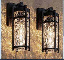 Outdoor Wall Sconces with Water Glass, Set of 2