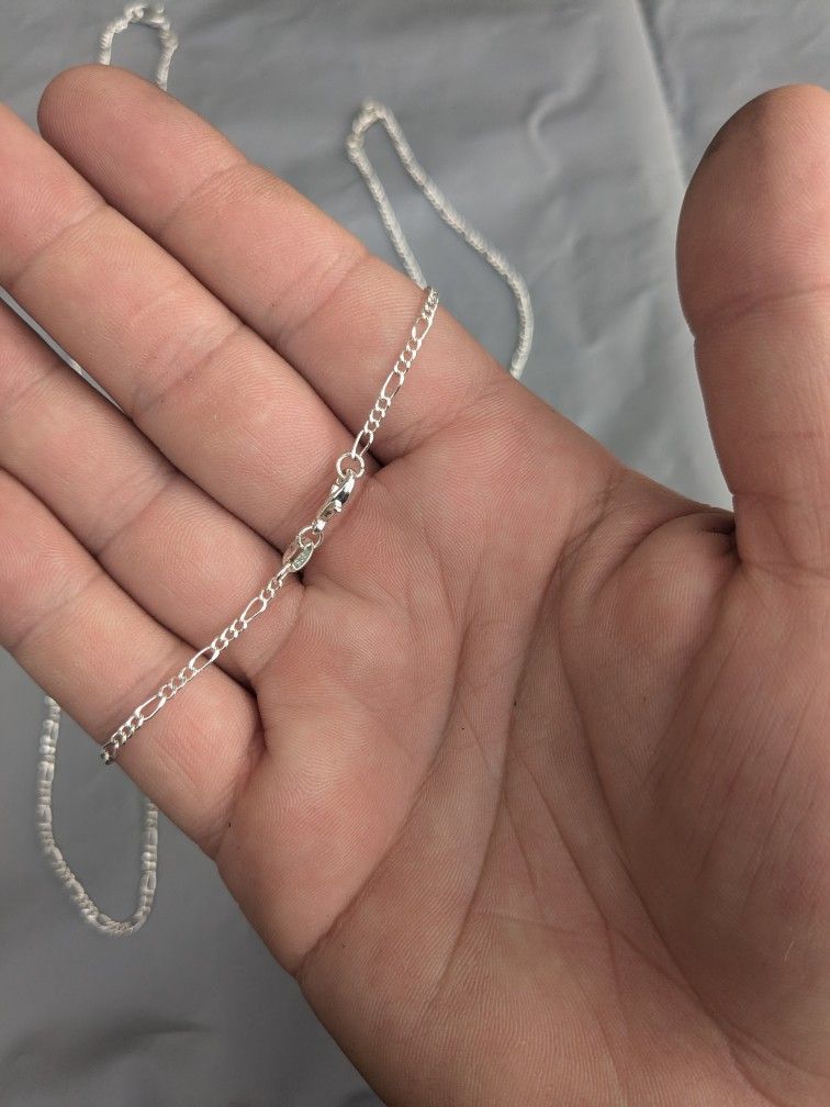925 Sterling Silver 20” 2mm Figaro Chain
