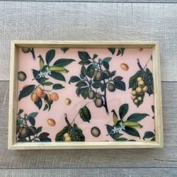 Bamboo & Resin Serving Tray – Floral