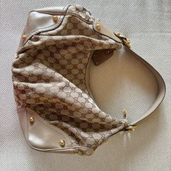 AUTHENTIC Gucci Jockey Hobo Tan PREOWNED