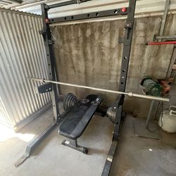 Ethos Bench and Squat Rack wth Weights