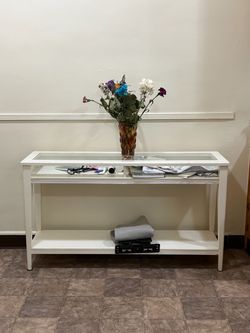 IKEA Liatorp Console table with glass top