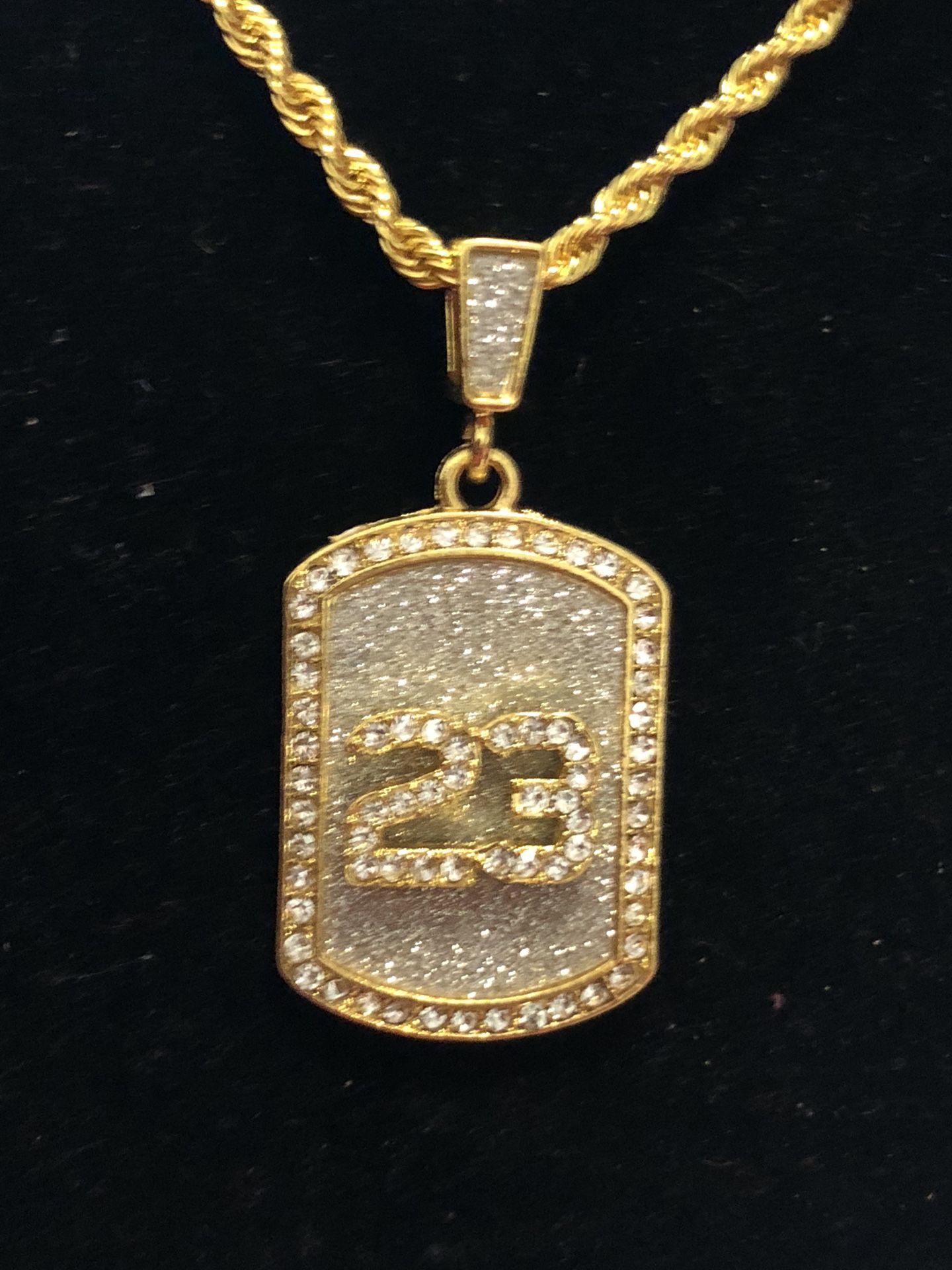 Hip-Hop Iced Out Dog Tag Pendant No. 23