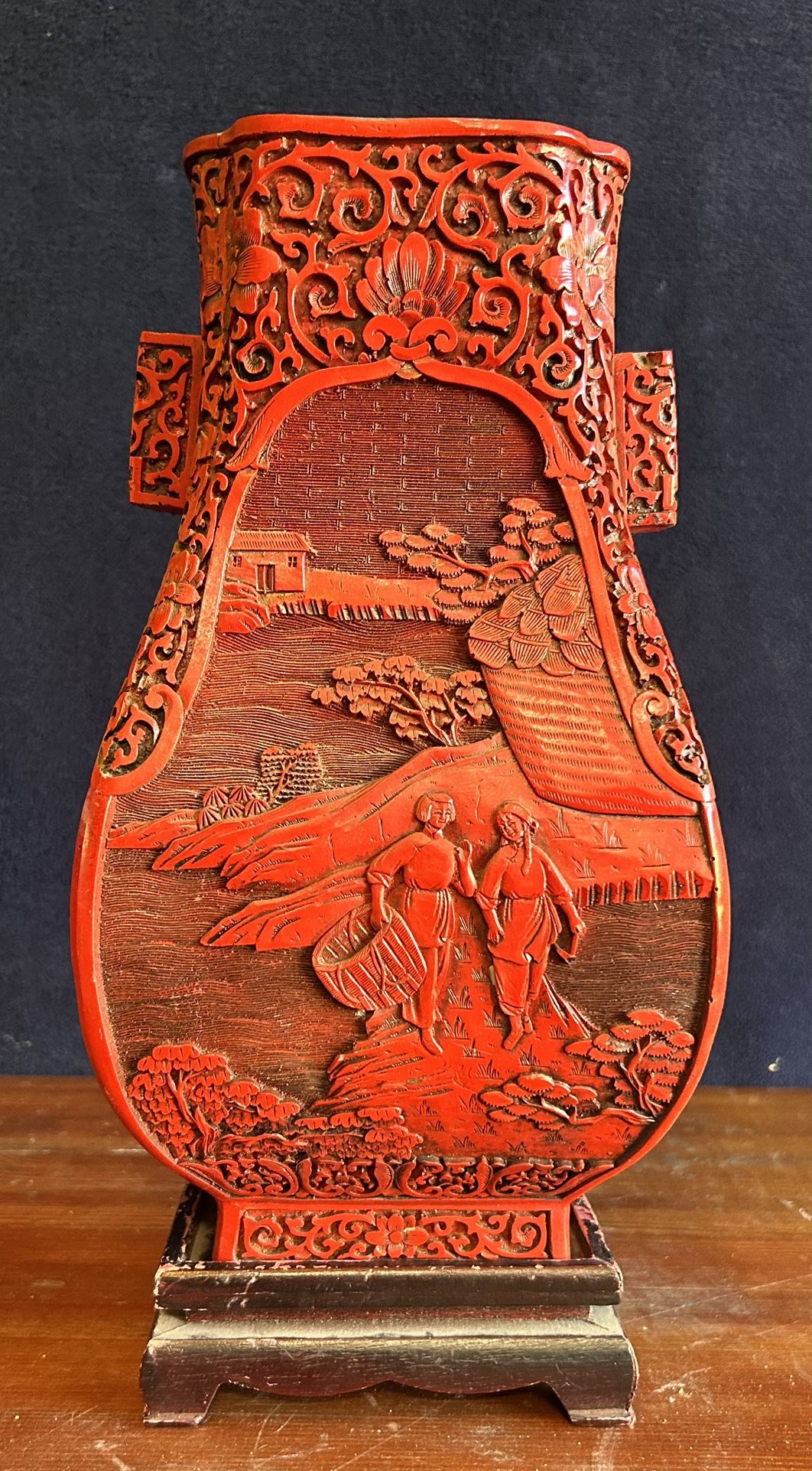 Cinnabar Chinese Vase