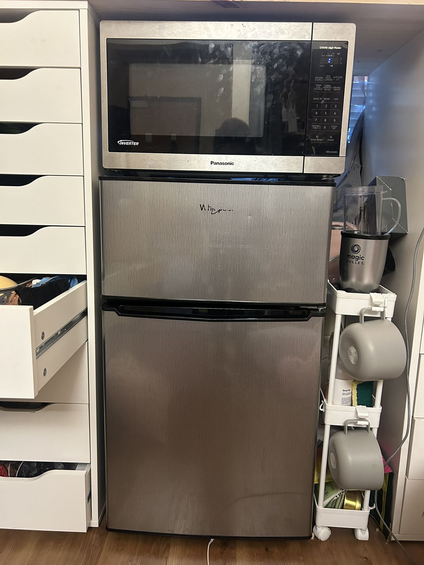 microwave and mini fridge 