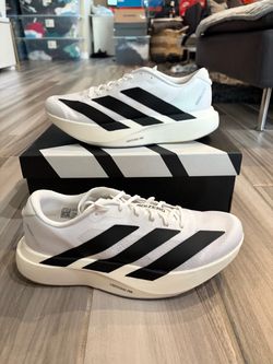 Women's Adidas Adizero Evo SL Running Training Gym Shoes - White Black - Size 9.5, 10