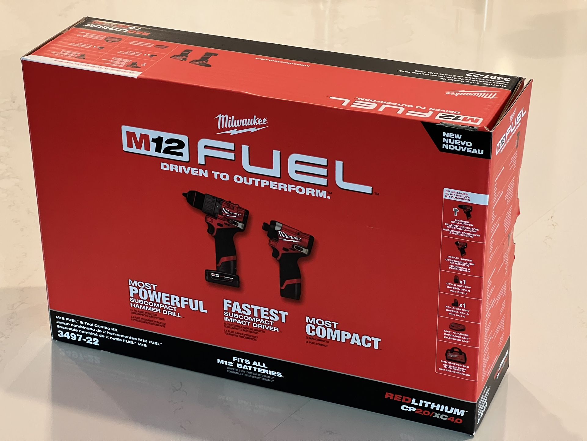 Milwaukee M12 FUEL Brushless Hammer Drill & Impact Driver Kit + 4ah XC