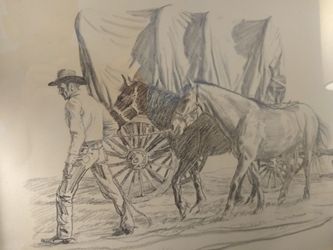 Donald Putt Putnam Pencil Drawing - 21"x17"-Signed