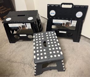 One Step Folding Step Stool Portable set of 3
