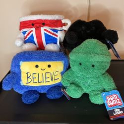 Ted Lasso Bum Bumz 7.5 Plush Set of 4 - Believe, Teacup, Mustache, Army Man