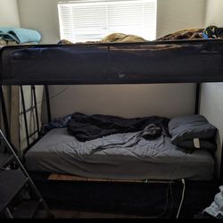 Twin Metal Bunk Bed Black