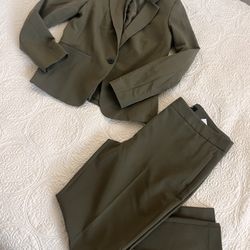 $45 For Green Suit (blazer And Trousers) Size 38