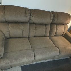 6 And a Half Feet Long Brown Reclining Couch