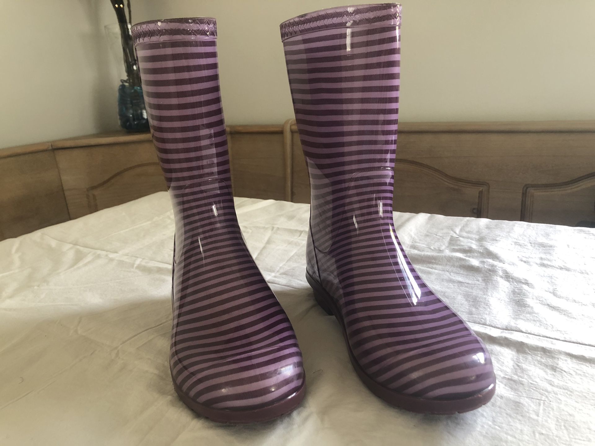 Purple Stripe UGG Rain Boots, Girls / Size 6