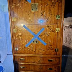 1970's Drexel Hertiage Chinoiserie Armoire 