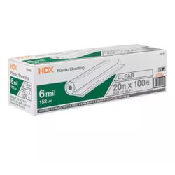 HDX 20 ft. x 100 ft. Clear 6 mil Plastic Sheeting=Q3-21