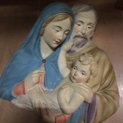 Holy family ceramic very nice large