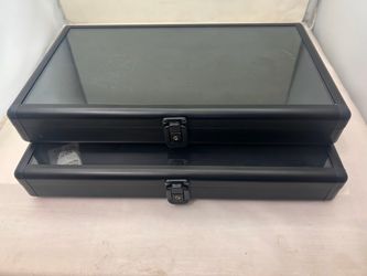 Black Display Cases with Glass Lids – Set of 2