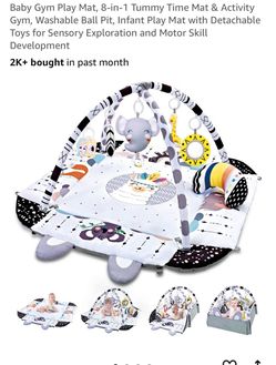 Baby Gym Play Mat with Activity Arch and Toys