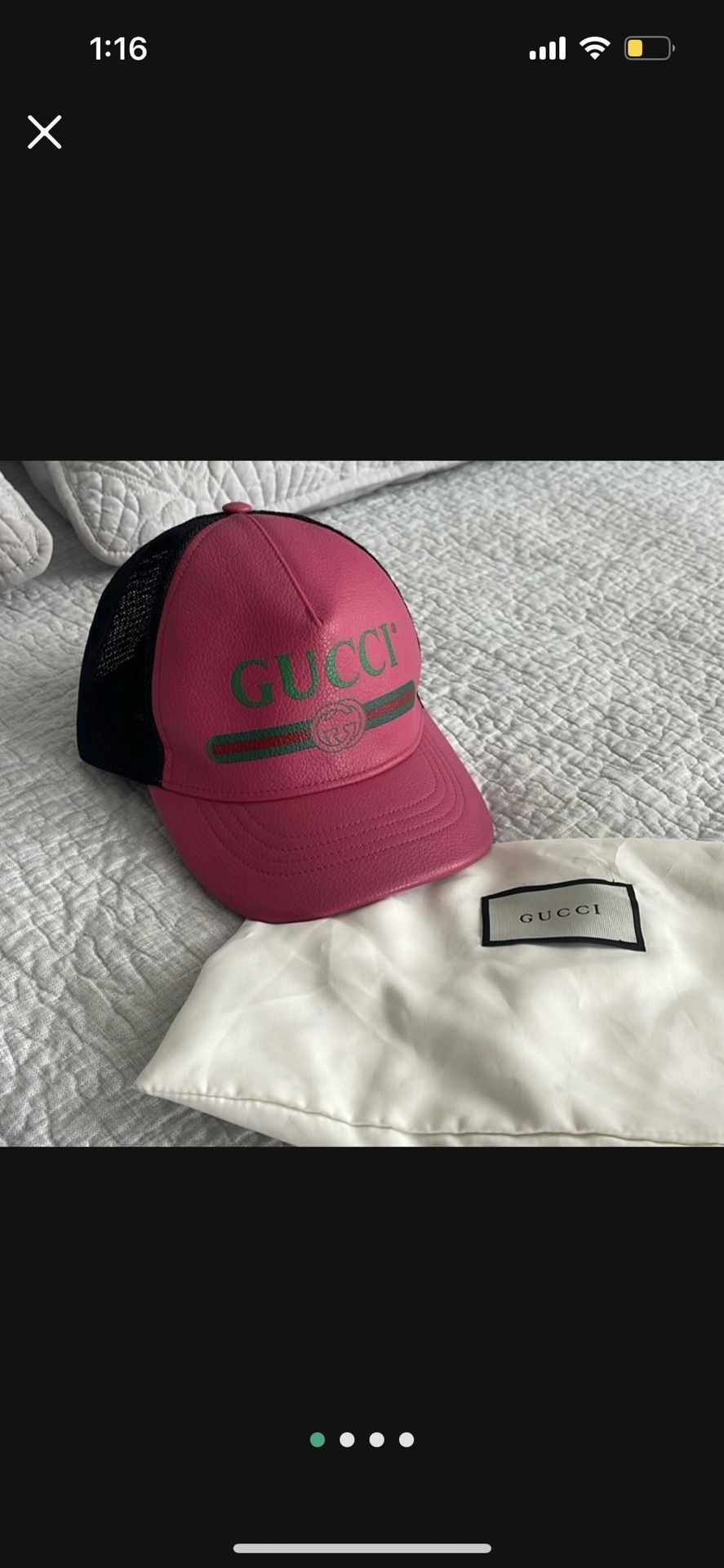 Authentic Gucci Unisex Leather Hat