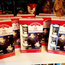 Holiday Time Indoor/Outdoor White Metal Lantern Lights. Brand New In Box. The Price Is For EACH Box.