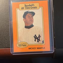 Mickey Mantle ‘84 All Time Greats Card Orange Bor
