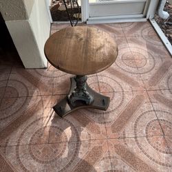 Walnut Round Side Table or Pedestal Table